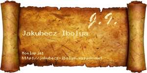 Jakubecz Ibolya névjegykártya