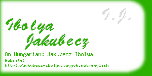 ibolya jakubecz business card